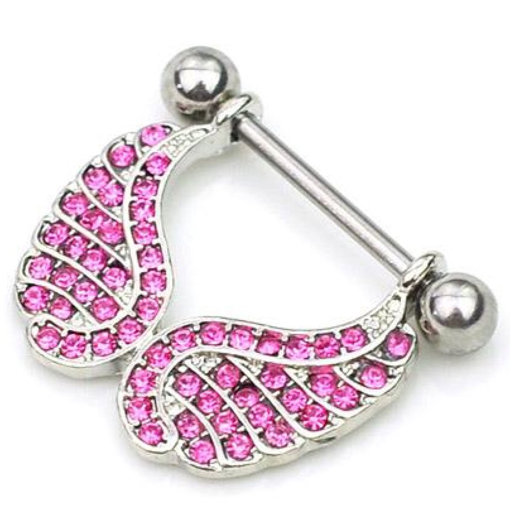 Wing Style Nipple Rings (Set) - Picture 2 of 2
